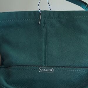 EUC Coach Turquoise Leather Shoulder Bag